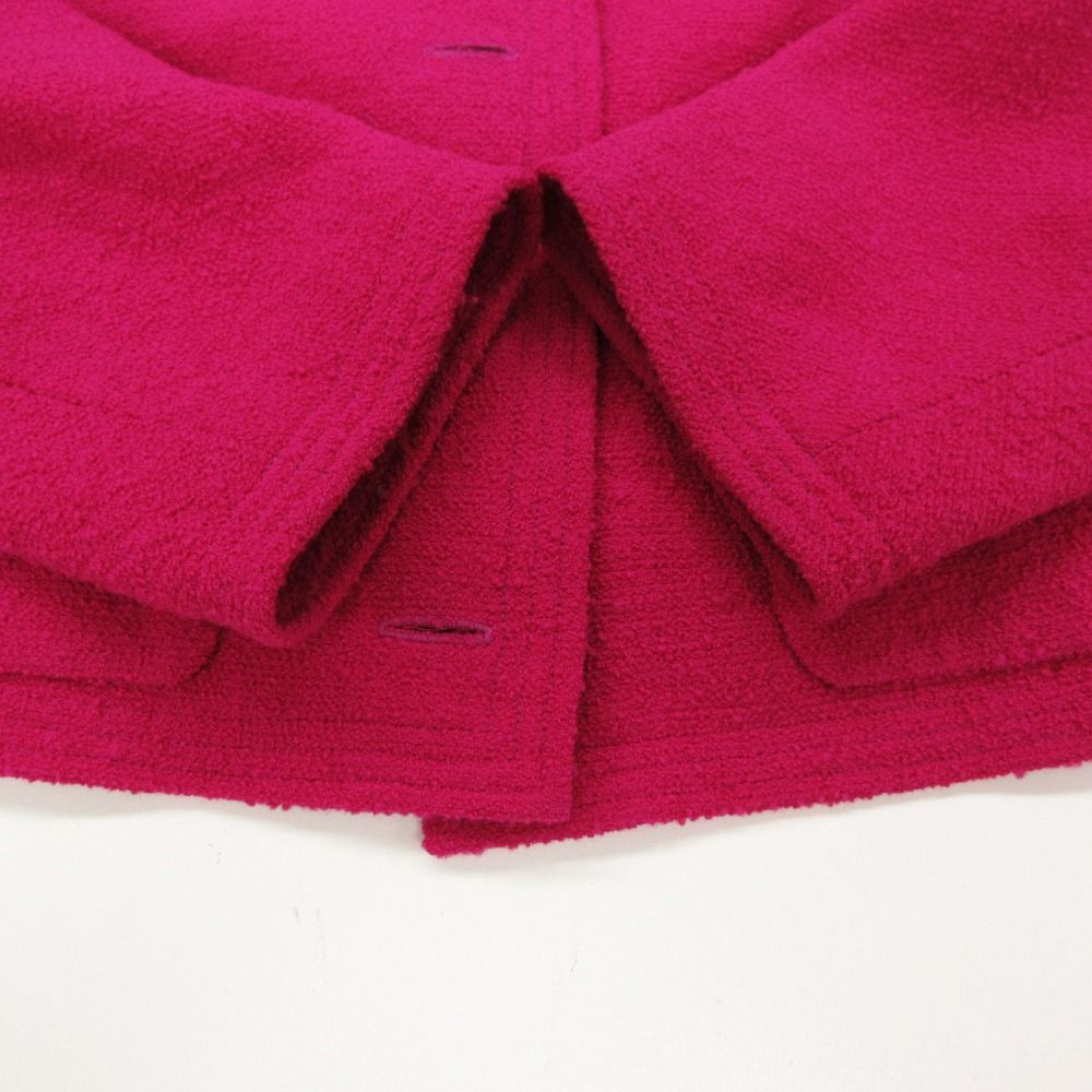 Chanel Collarless Jacket Tweed Gold Button Cropped Front Opening Lined Pink — view 6