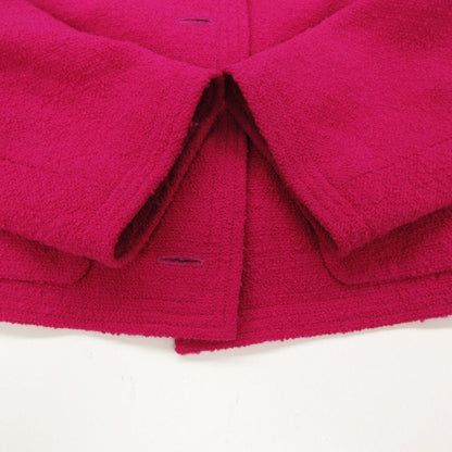 Chanel Collarless Jacket Tweed Gold Button Cropped Front Opening Lined Pink — view 6