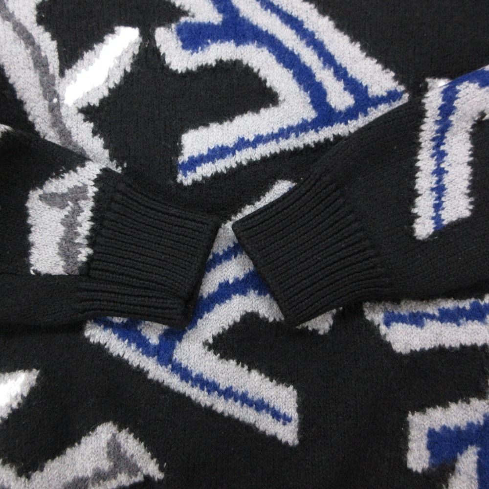 Fendi Knit Sweater Long Sleeve FF Fragment Pullover Top Crew Neck Black — view 3