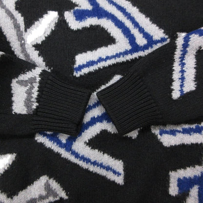 Fendi Knit Sweater Long Sleeve FF Fragment Pullover Top Crew Neck Black — view 3