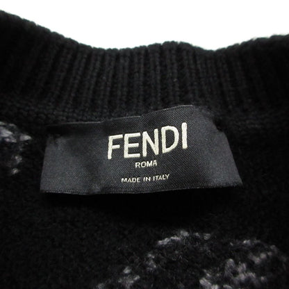 Fendi Knit Sweater Long Sleeve FF Fragment Pullover Top Crew Neck Black — view 5
