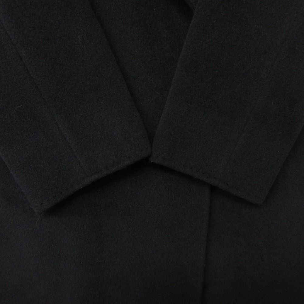 Max Mara Coat Manuela Long Cashmere Blend Wrap Jacket with Belt Black — view 6