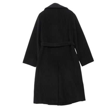 Max Mara Coat Manuela Long Cashmere Blend Wrap Jacket with Belt Black — view 2