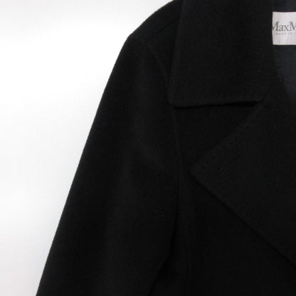 Max Mara Coat Manuela Long Cashmere Blend Wrap Jacket with Belt Black — view 5