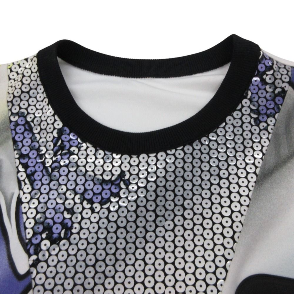 Louis Vuitton Dress Short Sleeve Graphic Print Statement Sequin Multicolor — view 3