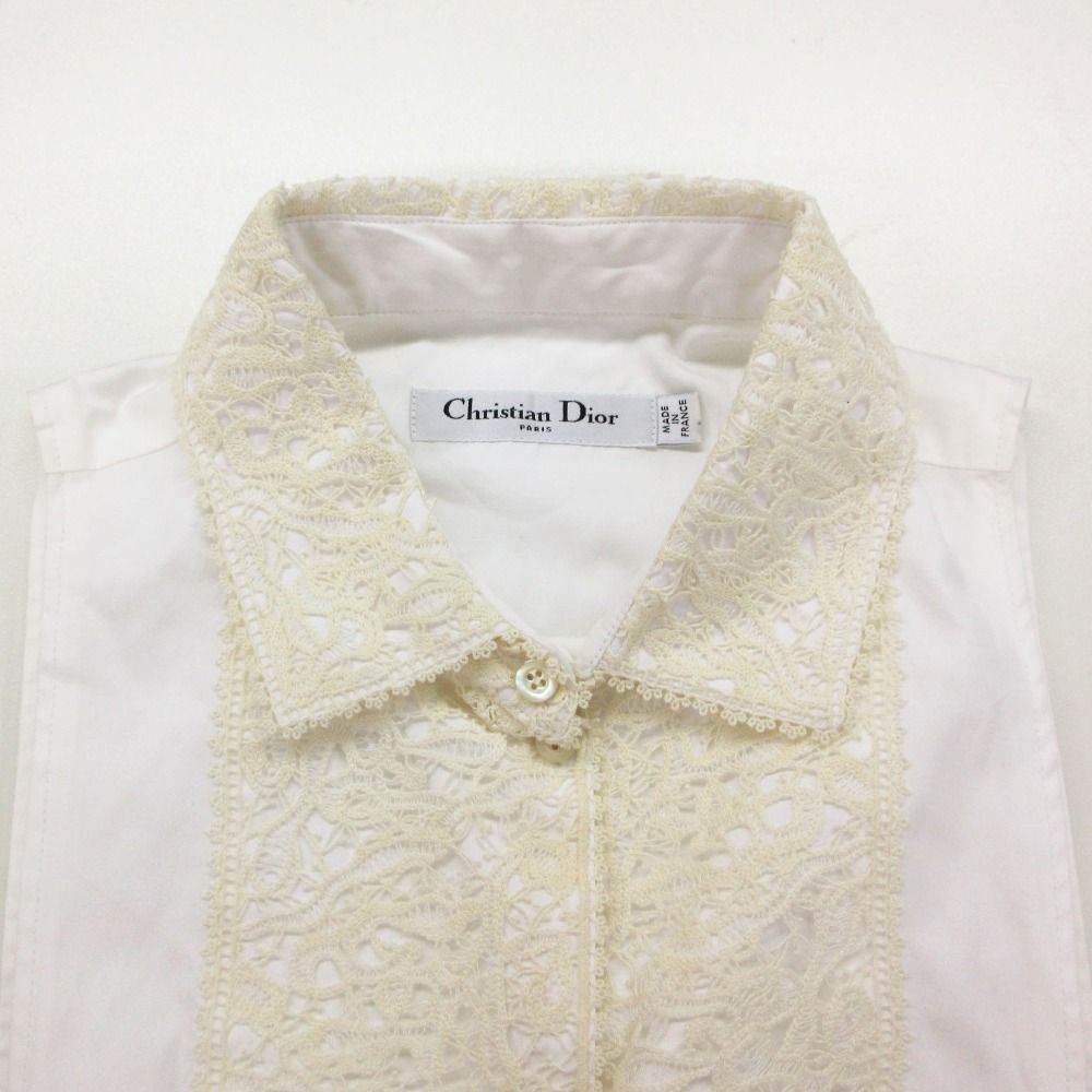 Dior Blouse Lace Shirt Gilet Vest Sleeveless Trunk Show Top White — view 3