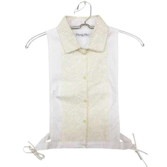 Dior Blouse Lace Shirt Gilet Vest Sleeveless Trunk Show Top White