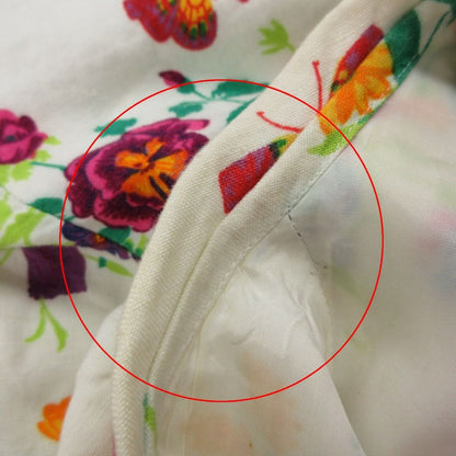 Gucci Dress Vintage Floral Linen Short Sleeve Collared Pattern Flower White — view 7