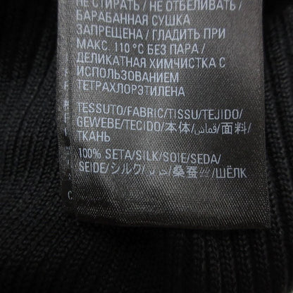 Balenciaga Dress Long Sleeve V-neck Silk Rib Knit Black LL — view 5