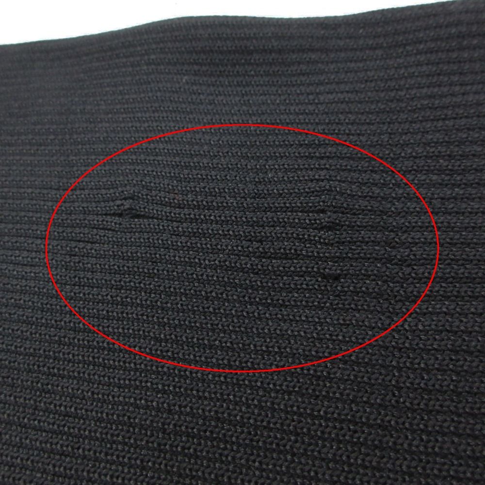 Balenciaga Dress Long Sleeve V-neck Silk Rib Knit Black LL — view 7