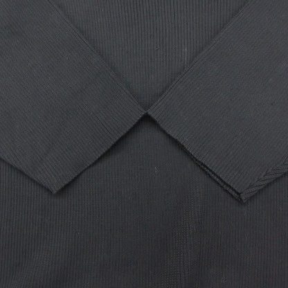 Balenciaga Dress Long Sleeve V-neck Silk Rib Knit Black LL — view 3