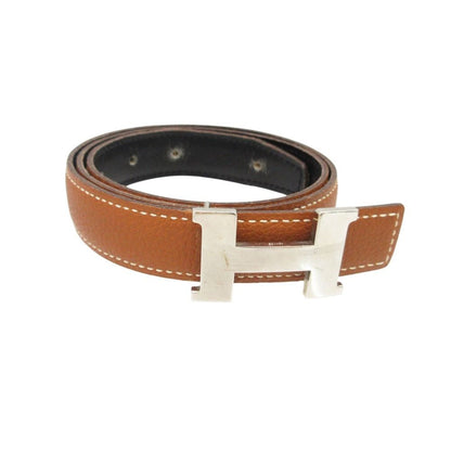 Hermes Belt Margiela Era Mini Constance Reversible Silver H Buckle Camel 72