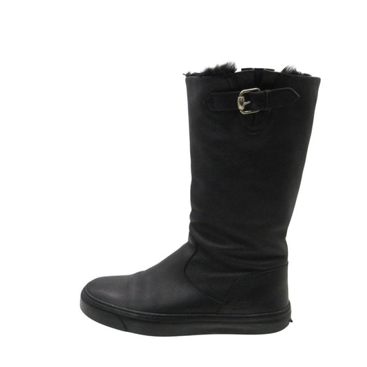 Gucci Boots Shearling Leather Engineer Shoes Belt Black