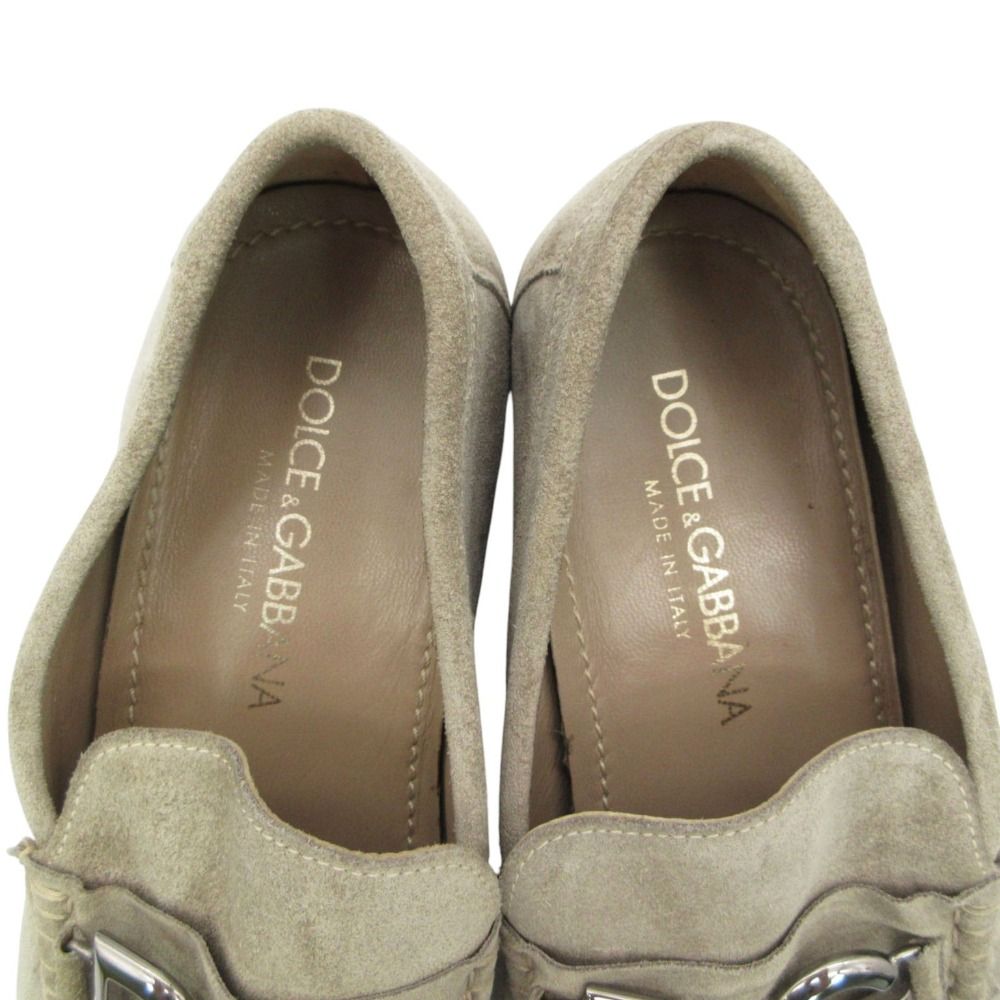 Dolce & Gabbana Loafers Bit Logo Suede Leather Slip-on Shoes Pastel Green 7 — view 4