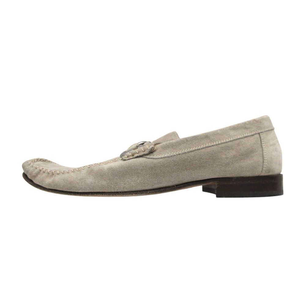 Dolce & Gabbana Loafers Bit Logo Suede Leather Slip-on Shoes Pastel Green 7