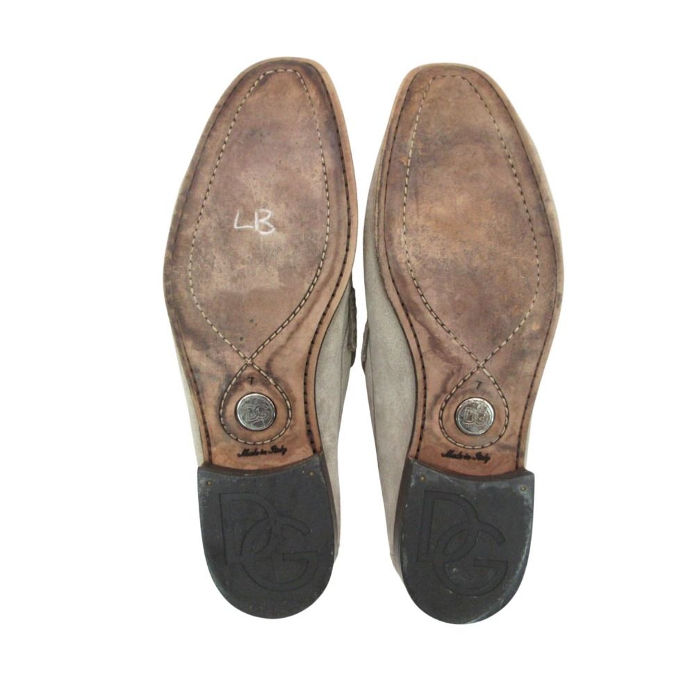 Dolce & Gabbana Loafers Bit Logo Suede Leather Slip-on Shoes Pastel Green 7 — view 8