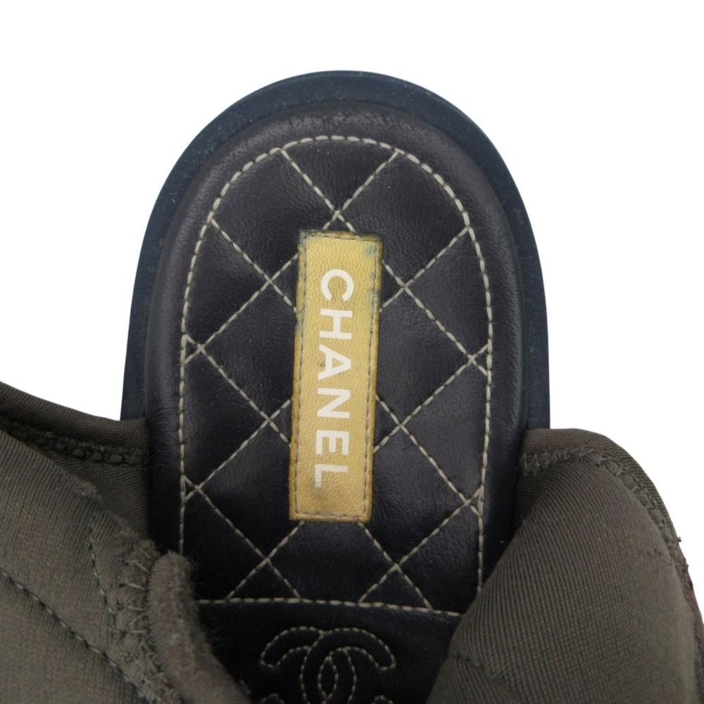 Chanel Sandals Sport Quilted Leather Velcro Strap Belt CC Logo Shoes Navy — view 4