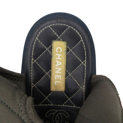 Chanel Sandals Sport Quilted Leather Velcro Strap Belt CC Logo Shoes Navy — view 4
