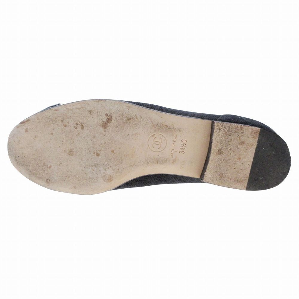 Chanel Pumps CC Logo Flat Shoes Black — view 4