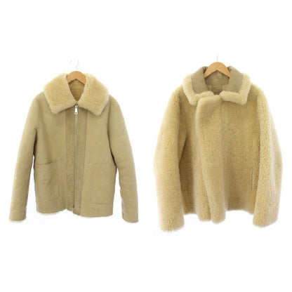 Bottega Veneta Reversible Shearling Jacket Zip Up Beige 36