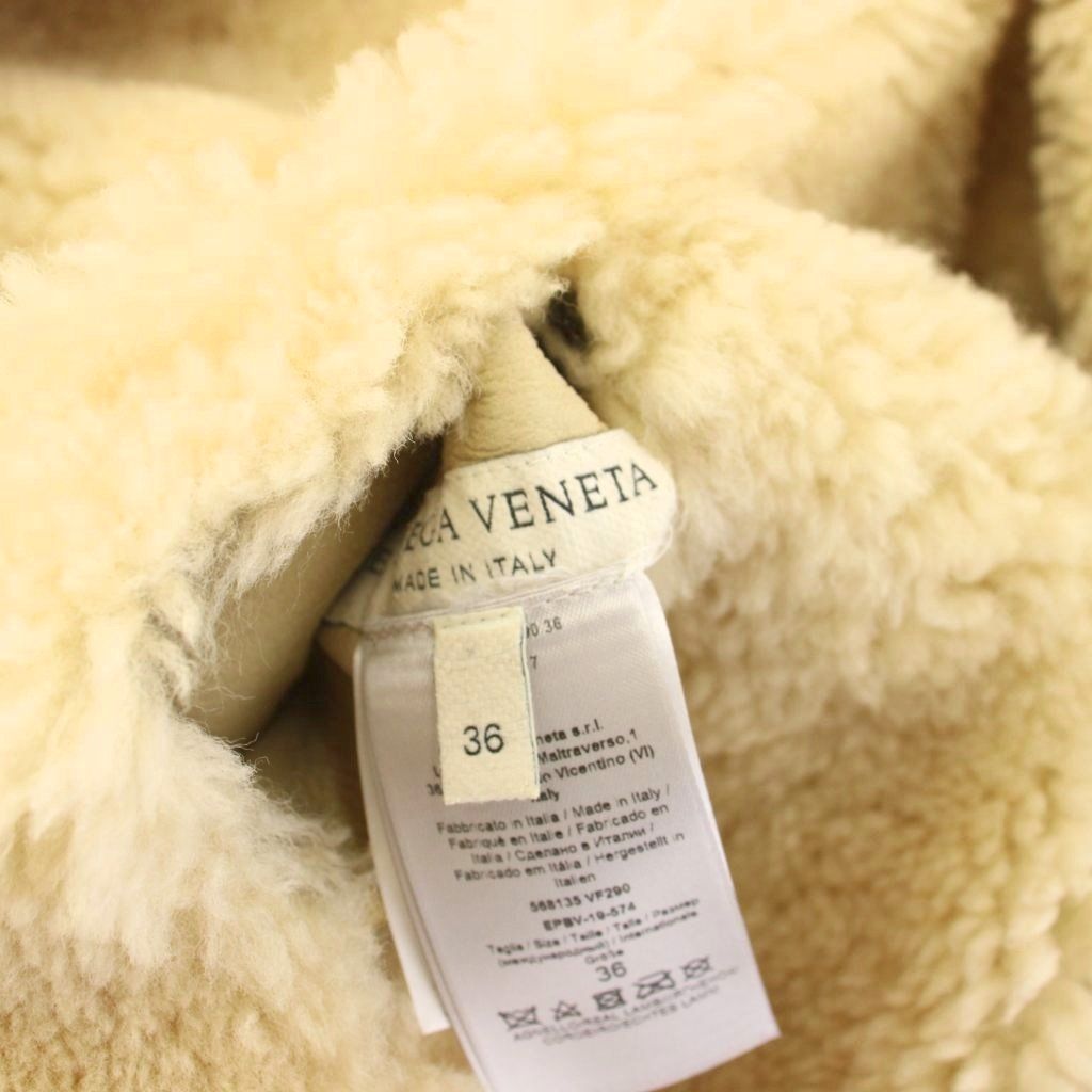 Bottega Veneta Reversible Shearling Jacket Zip Up Beige 36 — view 8