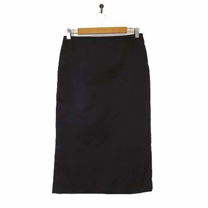 Prada Re-Nylon Triangle Logo Skirt Center Slit Long M Black 38 — view 2