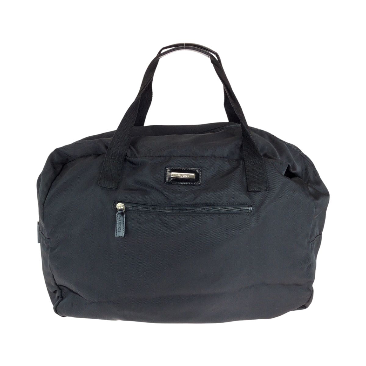 Gucci Black Silver Nylon Boston Bag