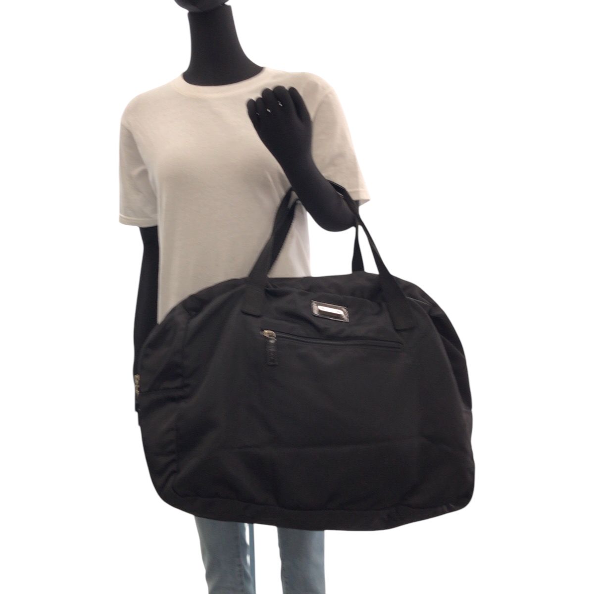 Gucci Black Silver Nylon Boston Bag — view 7
