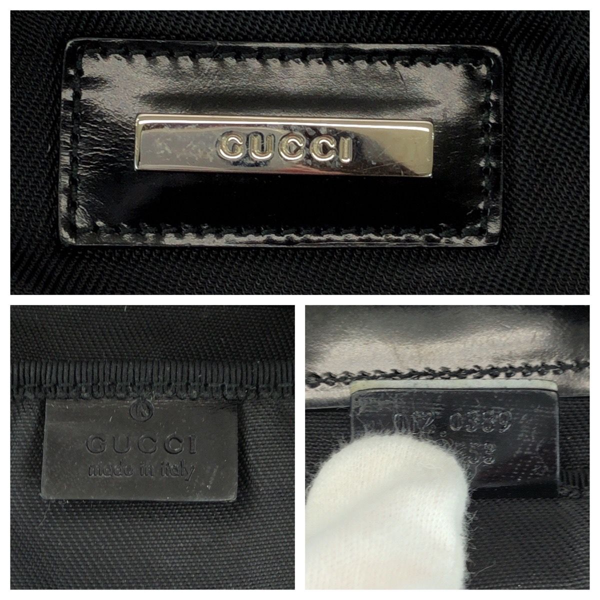 Gucci Black Silver Nylon Boston Bag — view 4