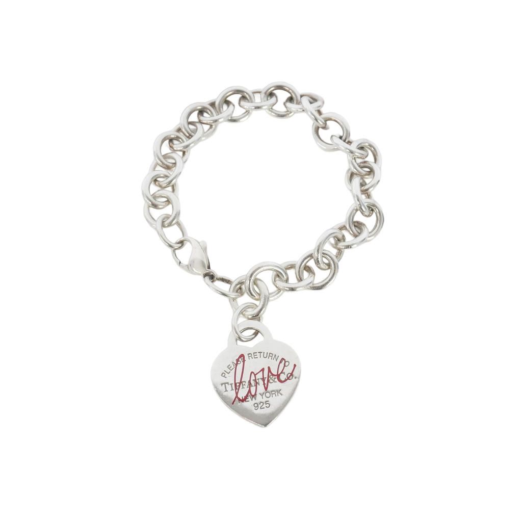 Tiffany & Co Return to Tiffany Enamel Love Heart Charm Bracelet Silver