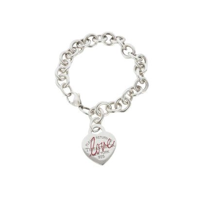 Tiffany & Co Return to Tiffany Enamel Love Heart Charm Bracelet Silver