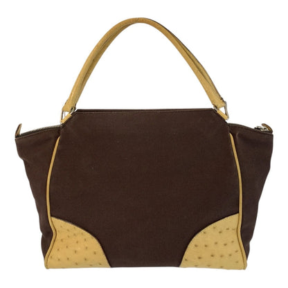 Prada Brown Beige Silver Canvas Tote Bag — view 2