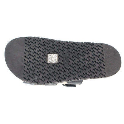 Hermes Chypre Sheepskin Shearling Strap Leather Sandals Black — view 4