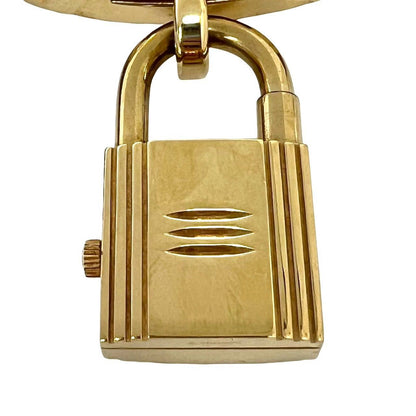 Hermes Vintage Kelly Watch Courchevel Wrist Gold Brown — view 5