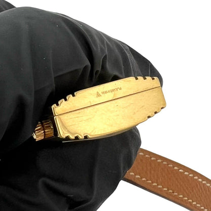 Hermes Vintage Kelly Watch Courchevel Wrist Gold Brown — view 3