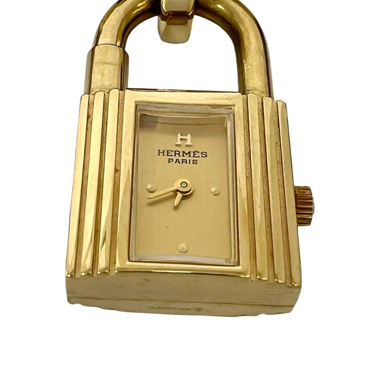 Hermes Vintage Kelly Watch Courchevel Wrist Gold Brown — view 4