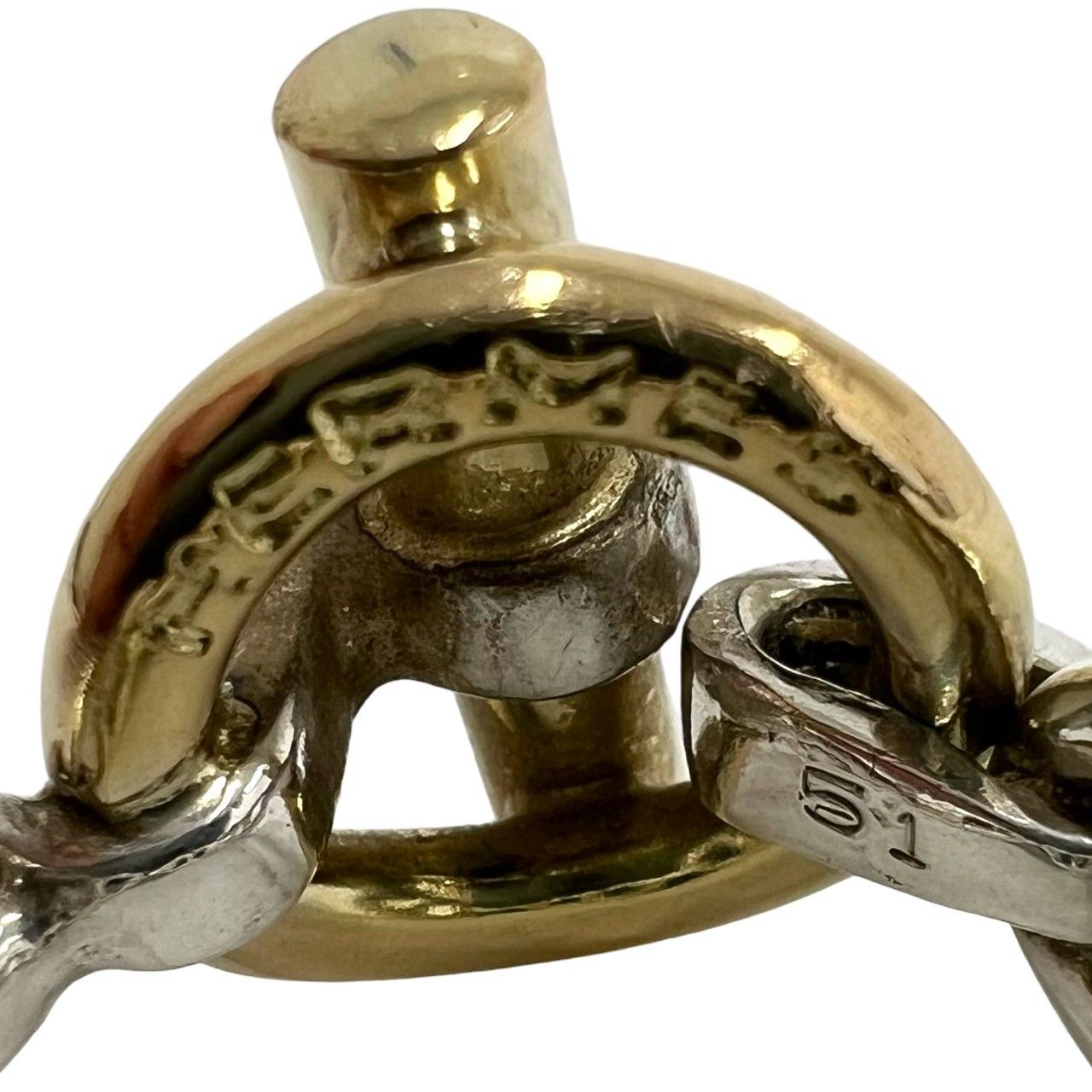 Hermes Chaine D'ancre Ring Silver Yellow Gold — view 3