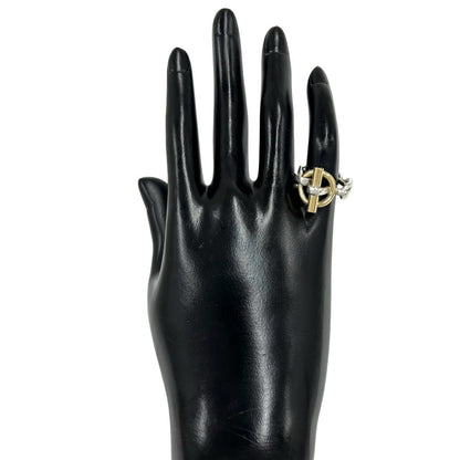 Hermes Chaine D'ancre Ring Silver Yellow Gold — view 2