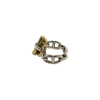 Hermes Chaine D'ancre Ring Silver Yellow Gold — view 4