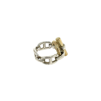 Hermes Chaine D'ancre Ring Silver Yellow Gold — view 5