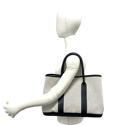Hermes Garden Party PM Toile H Negonda Leather Tote Bag Gray — view 2