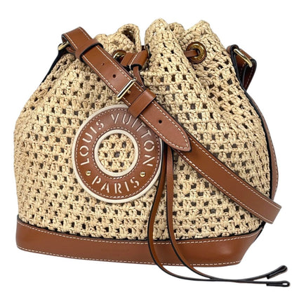 Louis Vuitton Noe BB Shoulder Bag Drawstring Raffia Natural