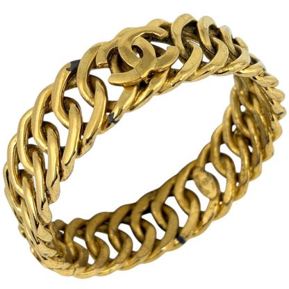 Chanel Bangle CC Logo Gold Plated Bracelet
