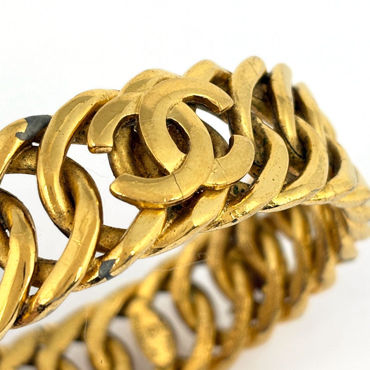 Chanel Bangle CC Logo Gold Plated Bracelet — view 5