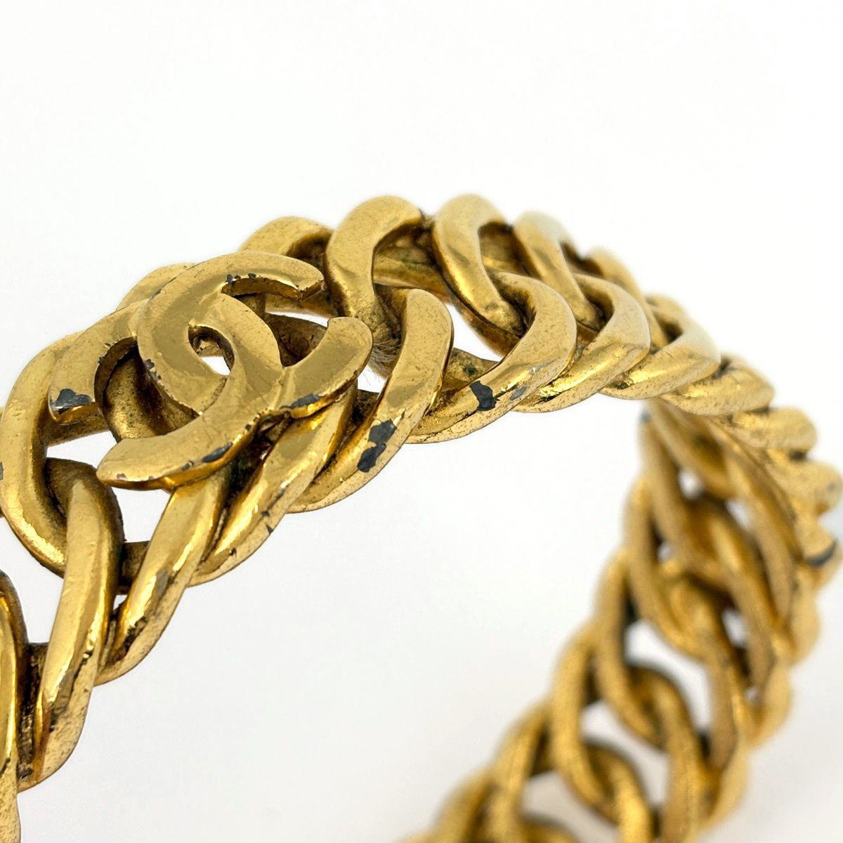 Chanel Bangle CC Logo Gold Plated Bracelet — view 4