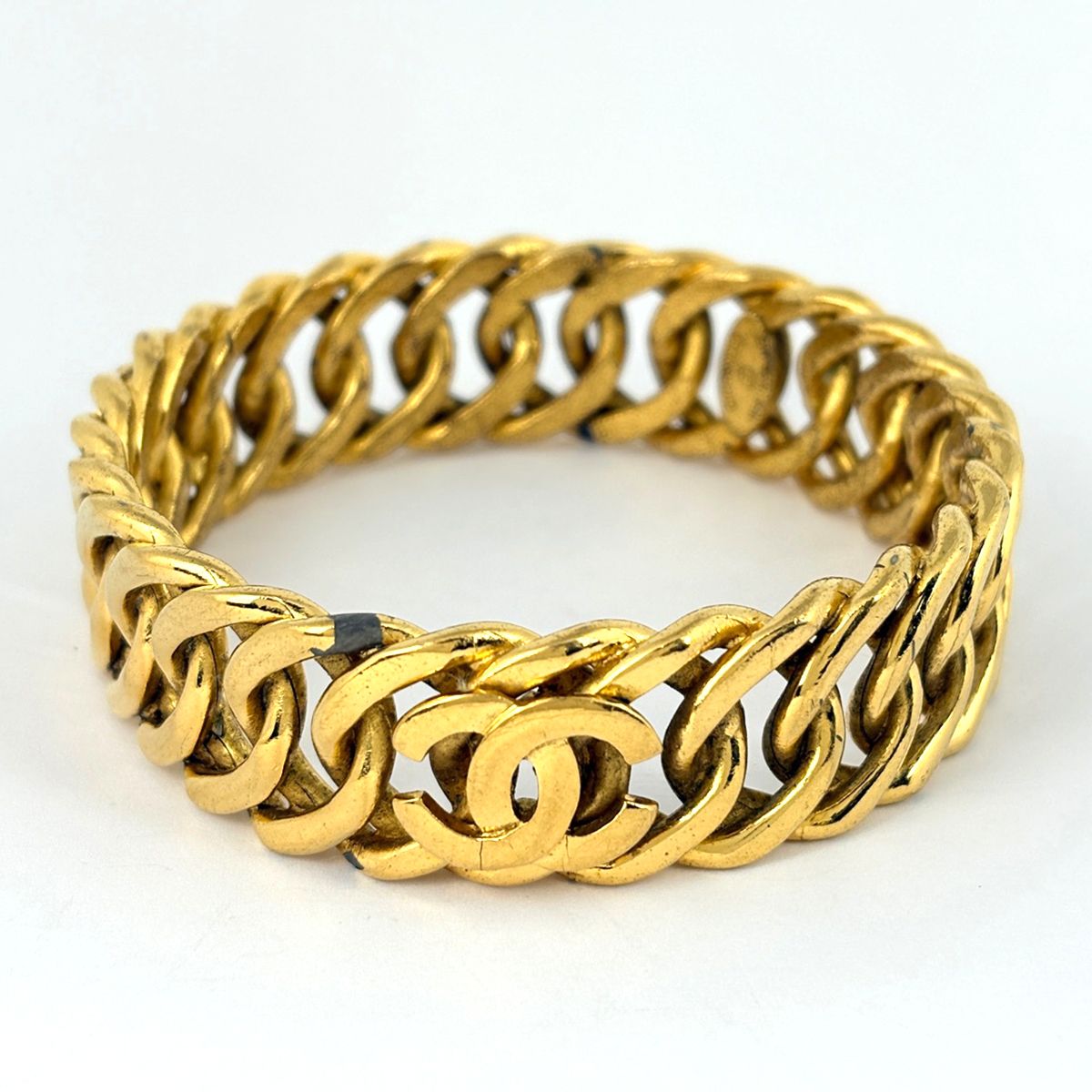 Chanel Bangle CC Logo Gold Plated Bracelet — view 2