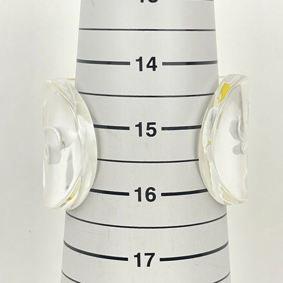 Chanel Bangle Camellia Plastic Clear Yellow White Bracelet — view 4