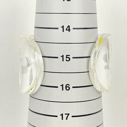 Chanel Bangle Camellia Plastic Clear Yellow White Bracelet — view 4