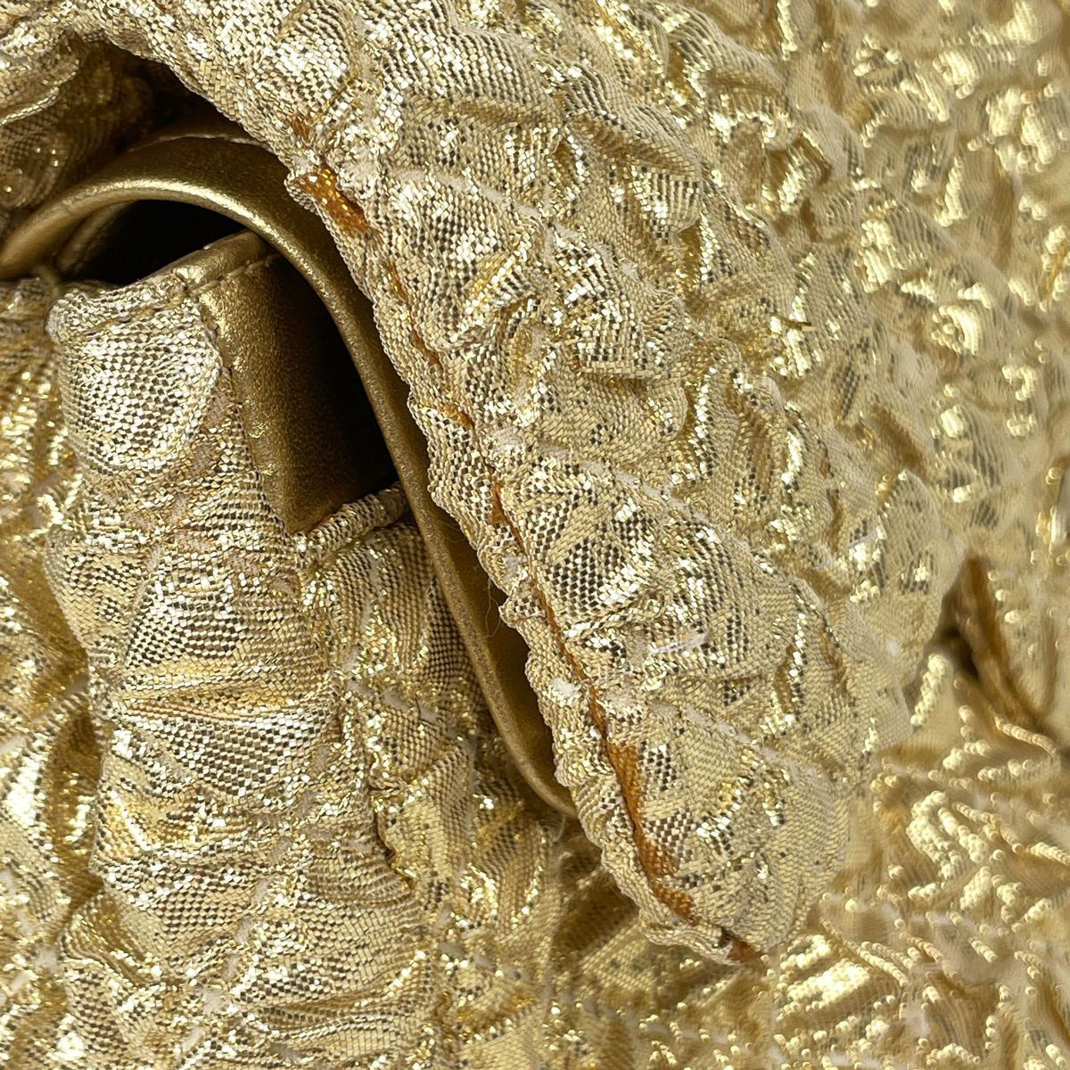 Chanel Shoulder Bag CC Logo Double Flap Fabric Gold — view 5