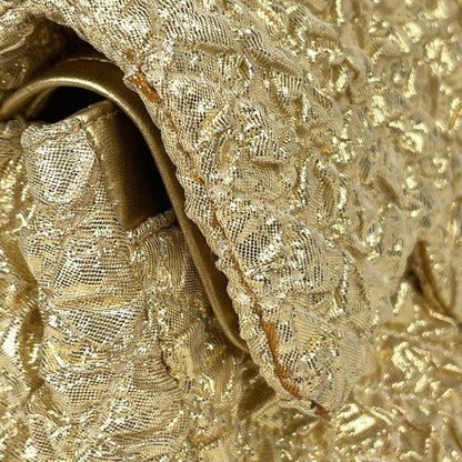 Chanel Shoulder Bag CC Logo Double Flap Fabric Gold — view 5